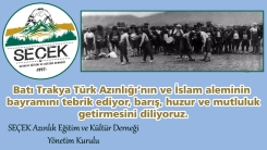 SEÇEK Derneği yönetimi bayramınızı tebrik eder