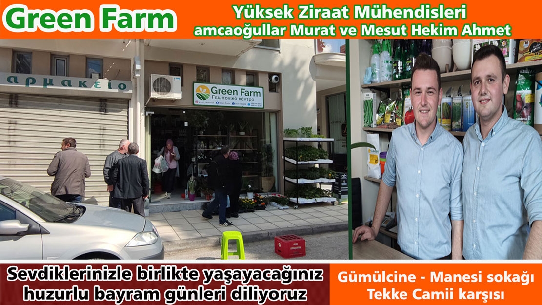 Green Farm sahipleri ziraat mühendisleri MURAT & MESUT’tan bayram kutlama mesajı