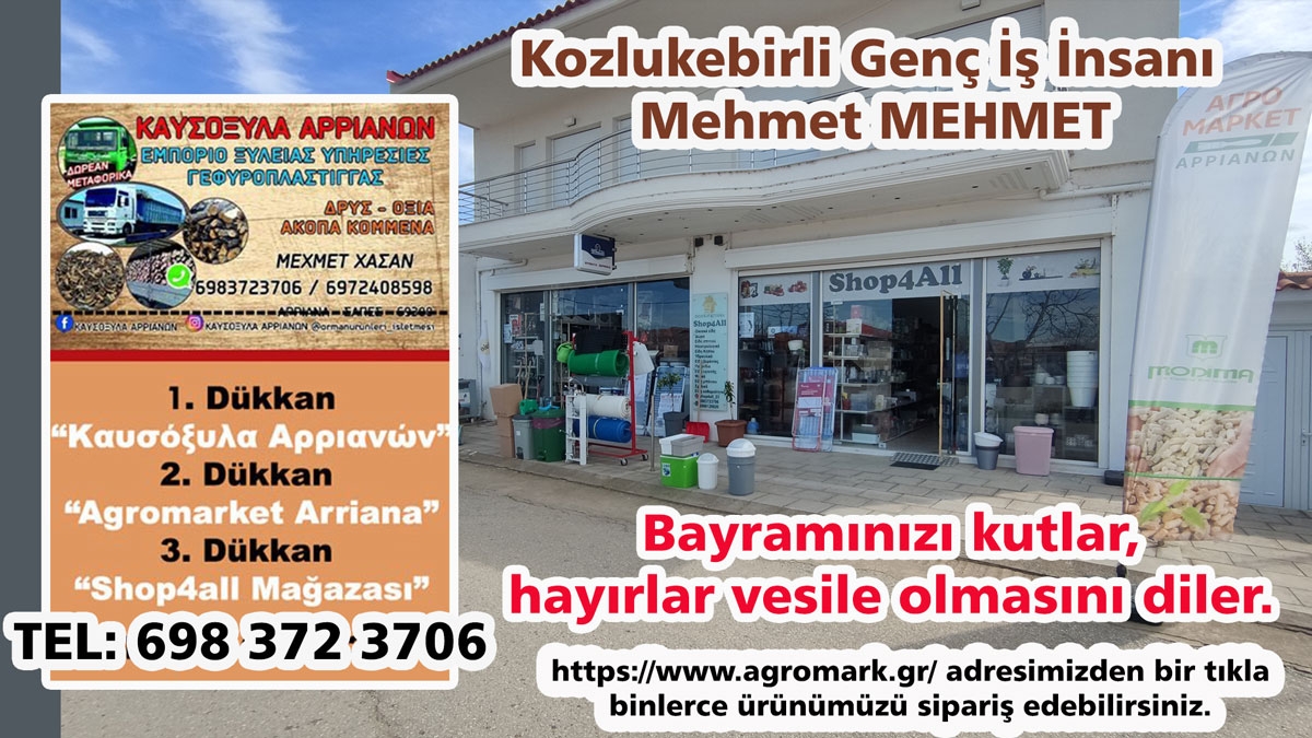 Kozlukebirli Genç İş İnsanı Mehmet Mehmet hayırlı bayramlar diler