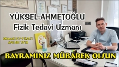 Fizik Tedavi Uzmanı Yüksel AHMETOĞLU sağlık ve huzur dolu bir bayram geçirmenizi diler