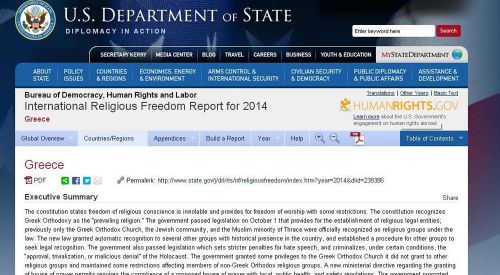 ABTTF Yunanistan 2014 Uluslararası Din Özgürlüğü Raporu’na paralel bir rapor hazırladı