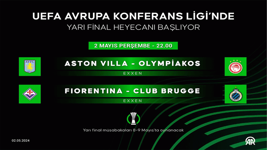UEFA Avrupa Konferans Ligi'nde yarı final ilk maçları başlıyor