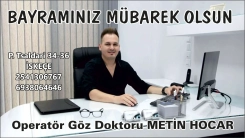 Göz Hastalıkları Uzmanı Operatör Dr. Metin HOCAR mutlu bayramlar diler