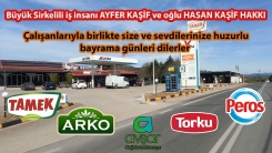 İş insanı AYFER KAŞİF ve oğlu HASAN KAŞİF HAKKI'dan bayram tebriği