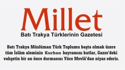 MİLLET MEDYA ailesi olarak Kurban Bayramınızı tebrik ederiz