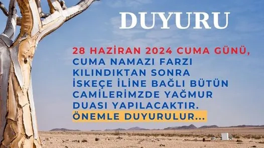 İskeçe’de yağmur duası yapılacak