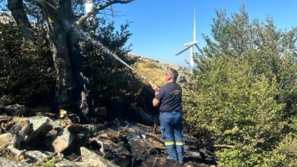 Haciören köyü yakınında yangın çıktı 