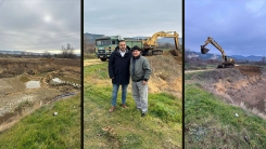 Sendelli köyünde sulama göleti temizlenip derinleştiriliyor