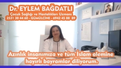 Dr. EYLEM BAĞDATLI: "Hayırlı bayramlar diliyorum"