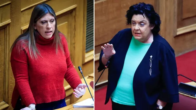 Zoi Konstantopoulou ve Liana Kanelli mecliste kavga etti