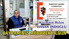 Veteriner Hekim HASAN İNDOĞLU herkese hayırlı bayramlar diler 