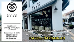 İskeçe şehir merkezindeki KEKE Optik mağazası sahibi Hasan KEKE Kurban bayramınızı tebrik eder, hayırlı bayramlar diler