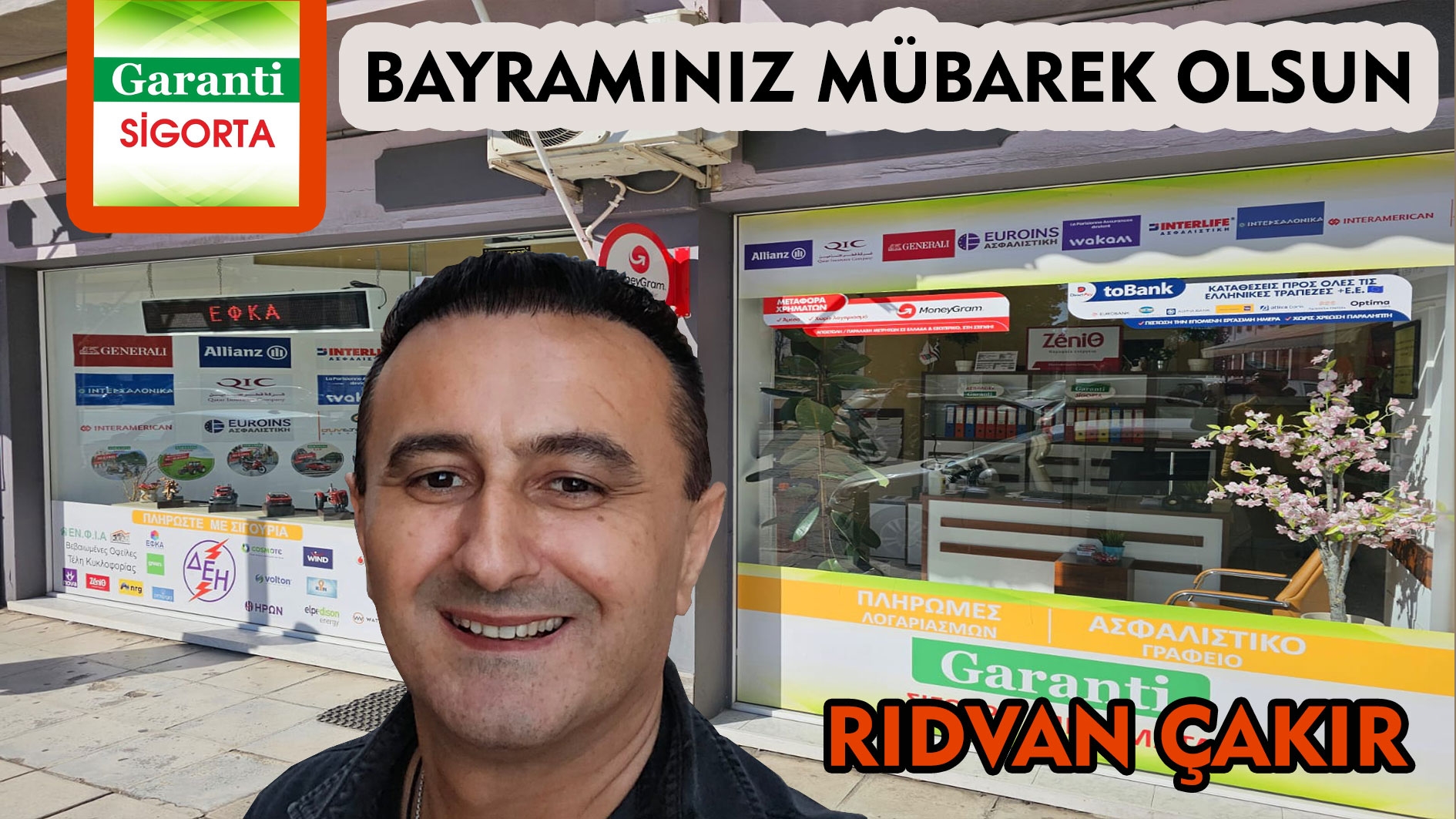 GARANTİ SİGORTA sahibi Muhasebeci RIDVAN ÇAKIR'dan tebrik