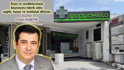 Eczacı Ercan Hüseyin bayramınızı tebrik eder, hayırlı bayramlar diler