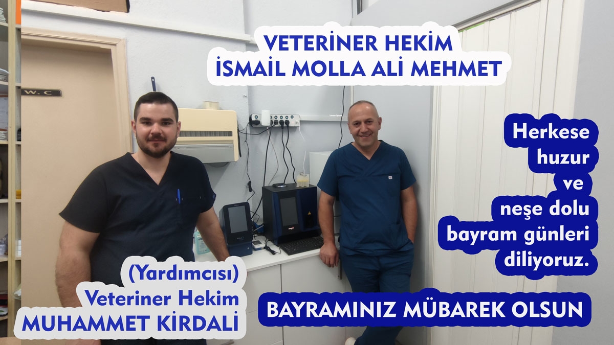 Veteriner Hekim İsmail Molla Ali Mehmet bayramınızı tebrik eder, hayırlı bayramlar diler