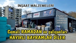 İnşaat Malzemeleri şirketi sahibi RAMADAN CEMALİ ve çalışanları Kurban bayramınızı en içten dilekleriyle tebrik ederler
