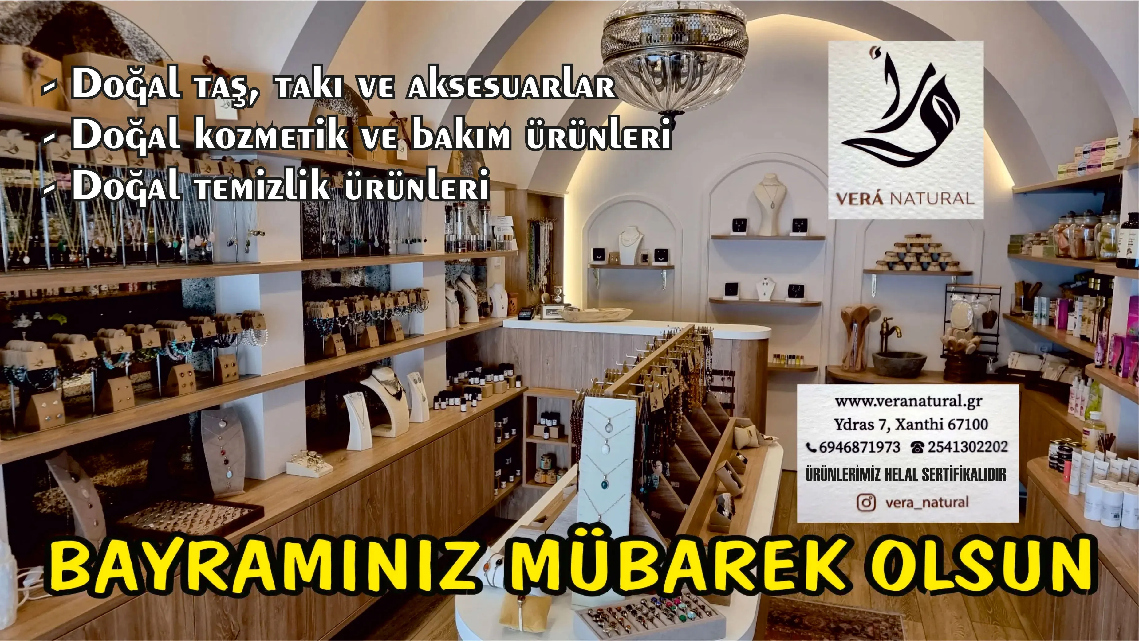 "VERA NATURAL" doğal ürünler mağazası sağlık ve huzur dolu bir bayram geçirmenizi diler