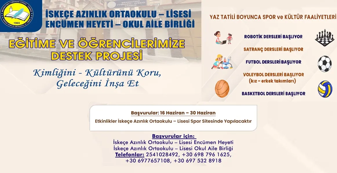Spor ve kültürel etkinlikler dolu bir yaz tatili yaşayın