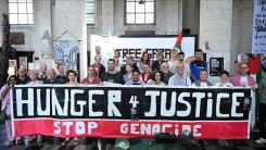 Brüksel'de bir kilisede Filistin için açlık grevi başlatıldı