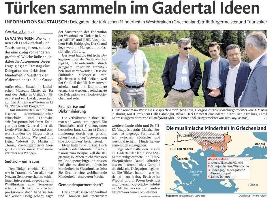 Batı Trakya Türk Azınlığı Heyetinin Özerk Güney Tirol’e Keşif Ziyareti