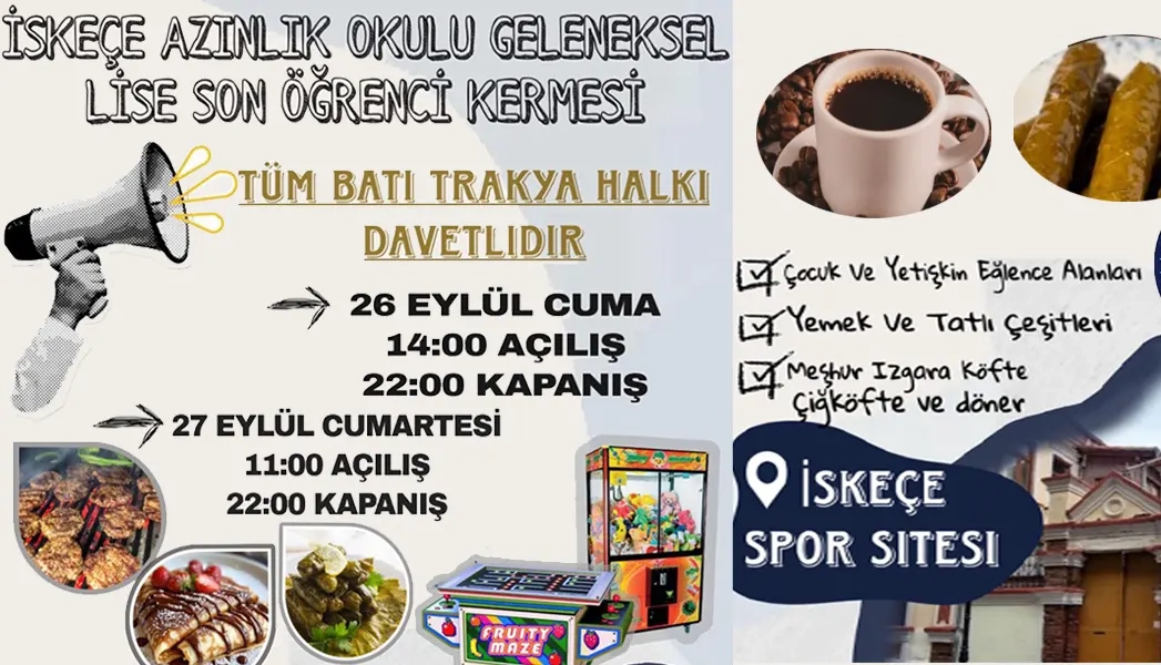 İskeçe Azınlık Lisesi öğrenci kermesinin açılışı yarın