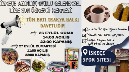 İskeçe Azınlık Lisesi öğrenci kermesinin açılışı yarın