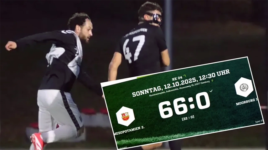 Almanya'daki futbol maçında tarihi skor: 66-0