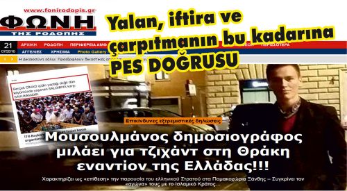 Foni Tis Rodopis Gazetesinden Provokasyon: Azınlık Gazetecilerini Hedef Gösterdi