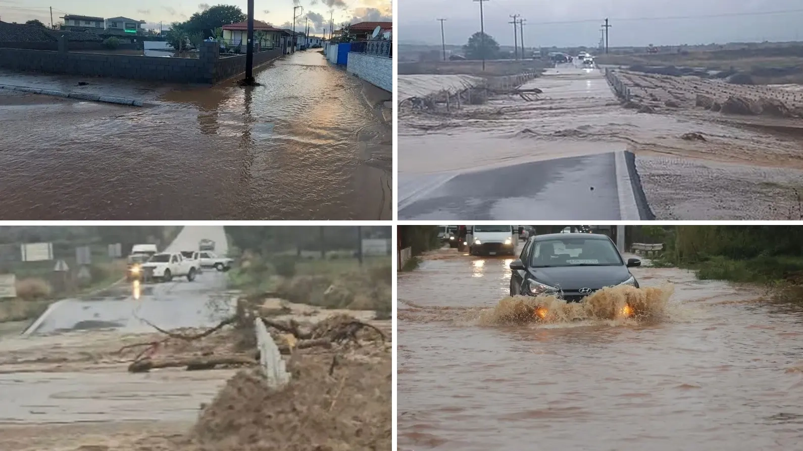 Gümülcine ve Kozlukebir’de şiddetli yağış hayatı felç etti