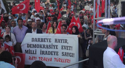Batı Trakya Türkleri Edirne’de “Demokrasi Mitingi”ne katıldı