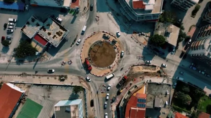 İskeçe’de Leoforos Stratou kavşağında çalışmalar sona yaklaşıyor