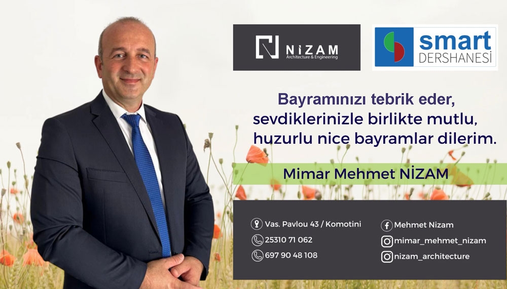 Mimar Mehmet Nizam Ramazan bayramınızı tebrik eder
