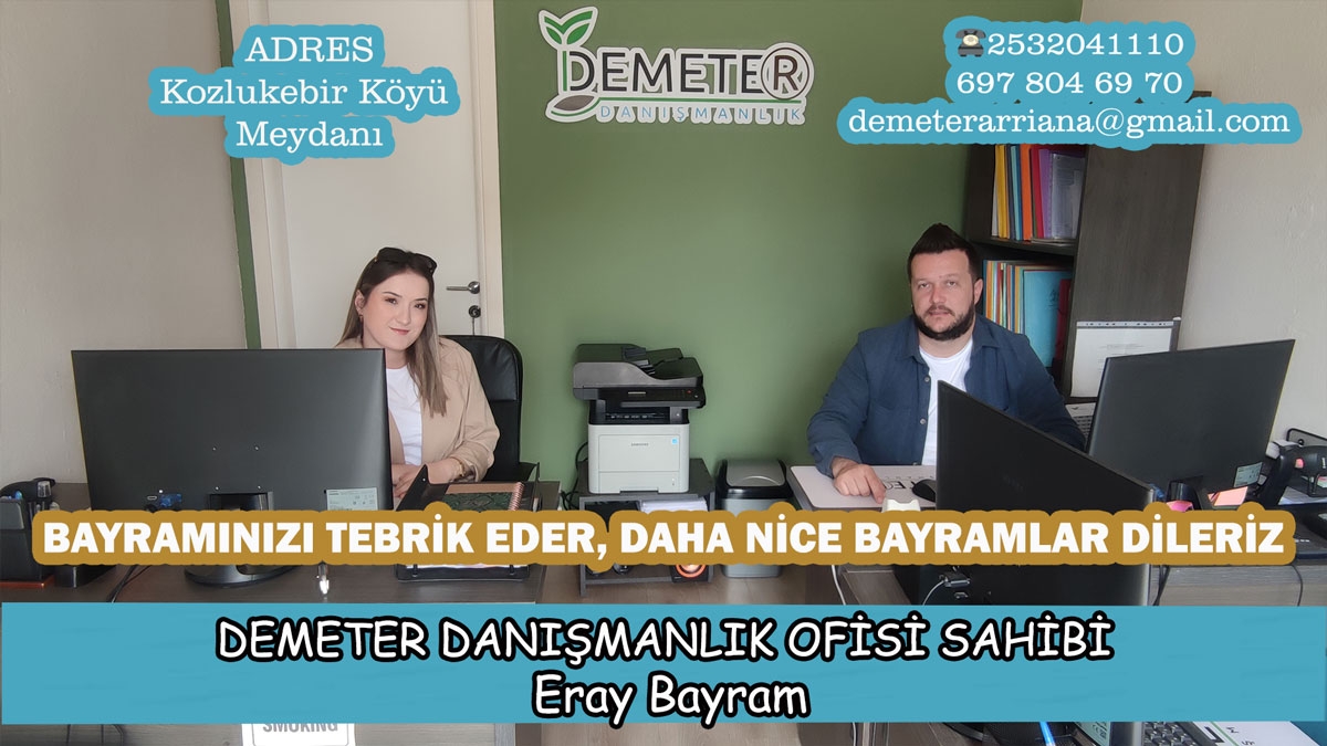 DEMETER DANIŞMANLIK ofisi sahibi Eray Bayram Ramazan bayramınızı tebrik eder 