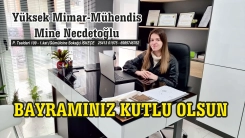 İskeçeli Yüksek Mimar-Mühendis MİNE NECDETOĞLU sevdiklerinizle mutlu bir bayram geçirmenizi diler