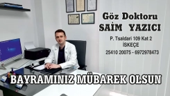 Göz doktoru Saim Yazıcı tüm soydaşlarımızın bayramını en içten dilekleriyle kutlar