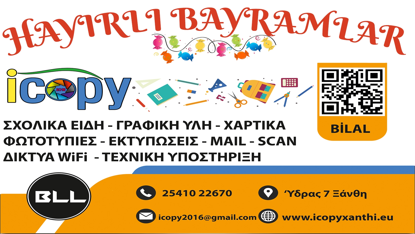 'icopy' kırtasiye sahibi BİLAL MEÇO tüm soydaşlarımızın ve İslam aleminin Ramazan bayramını en içten dilekleriyle tebrik eder 