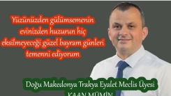 DMT Eyalet Meclis Üyesi KAAN MÜMİN bayramınızı tebrik eder