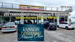 Oto Tamirhanesi Erkan Kiracı ve T. Lomvardeas ortakları sevdiklerinizle huzur dolu bir bayram geçirmenizi dilerler