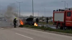 Seyir halindeki araçta yangın çıktı 