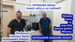Veteriner Hekim İSMAİL MOLLA ALİ MEHMET ve yardımcısı MUHAMMET KİRDALİ mutlu ve huzurlu bayramlar diler 