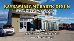 BERKA LİNE Alüminyum doğrama atölyesi sahibi Cevat HÜSEYİN ve çalışanları herkese mutlu ve huzurlu bayramlar dilerler