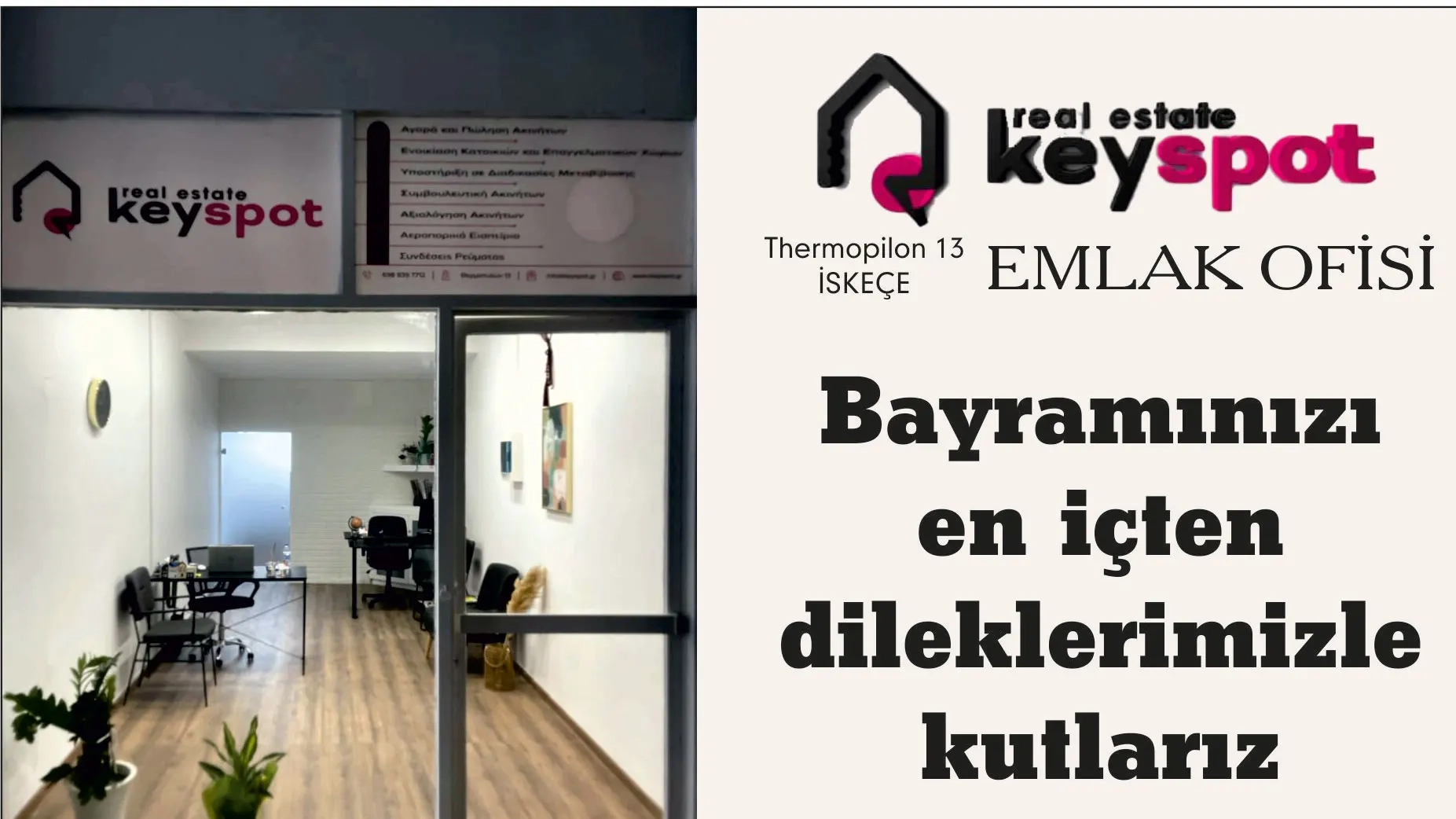 Real Estate keyspot emlak ofisi bayramınızı en içten dilekleriyle kuıtlar
