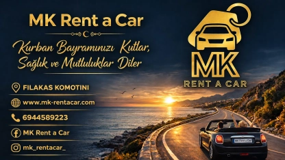 MK RENT A CAR araç kiralama şirketi sahibi İLKER MUHSİN Kurban bayramınızı en içten dilekleriyle kutlar