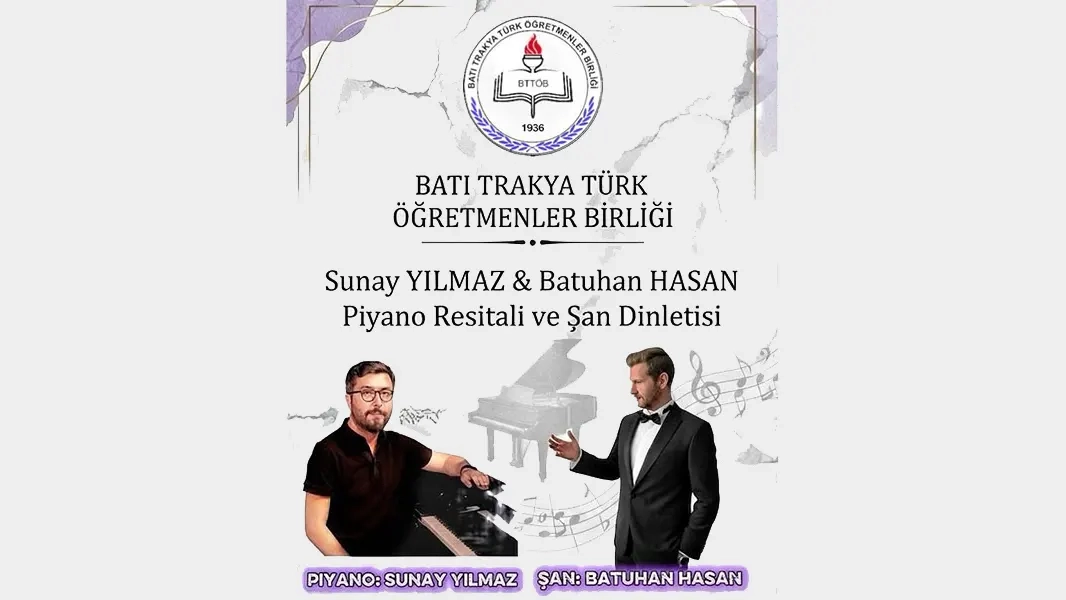 İskeçe'de müzik akşamı: BTTÖB'den piyano resitali ve şan dinletisi