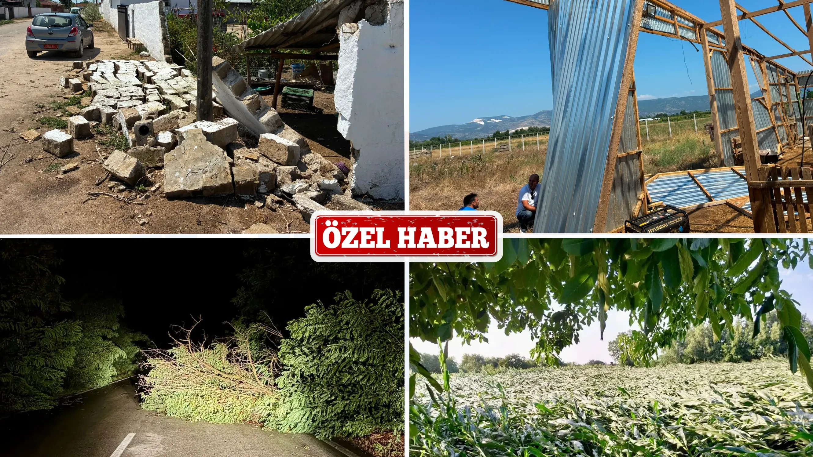 İskeçe ovasını gece bastıran fırtına tarlaları ve ahırları vurdu: Üreticiler zararı sayıyor