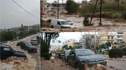 Yunanistan'da sel büyük hasara neden oldu: Yollar nehre döndü, ev ve araşlar zarar gördü