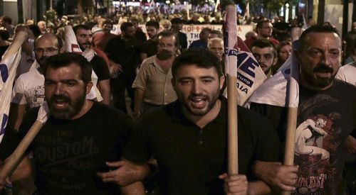 Atina'da hükümet karşıtı gösteri