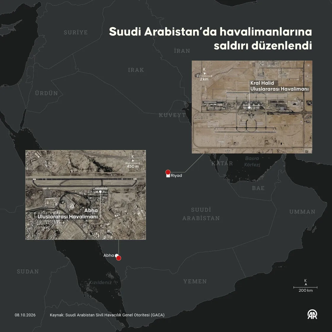 Suudi Arabistan’da havalimanlarına saldırı düzenlendi