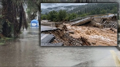 Yunanistan’da şiddetli fırtına ve sel: Köprü çöktü, yollar kapandı