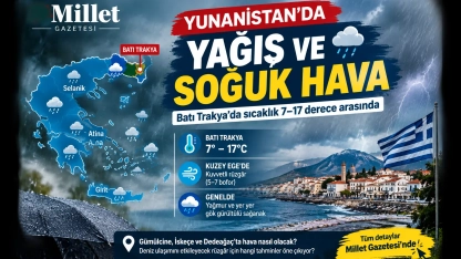 Yunanistan’da yağış ve soğuk hava etkili: Batı Trakya’da sıcaklık 17 dereceyi aşmayacak